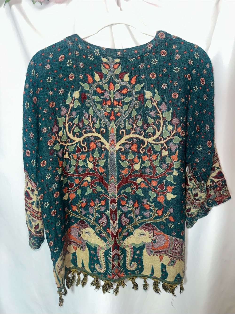 EARTHBOUND Teal Boho Elephant & Tree Tunic - reversible - Picture 7 of 9